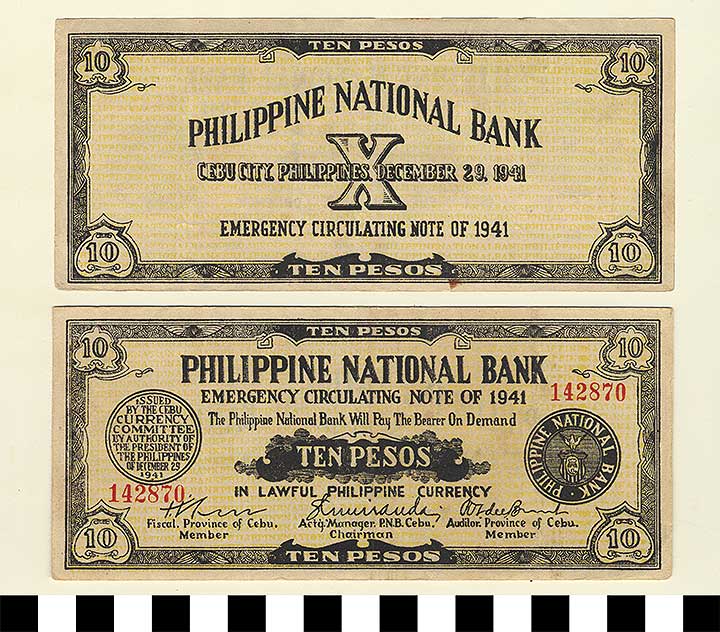 Thumbnail of Philippine Commonwealth Government Cebu Emergency Circulating Bank Note: 10 Pesos (1992.23.1770)