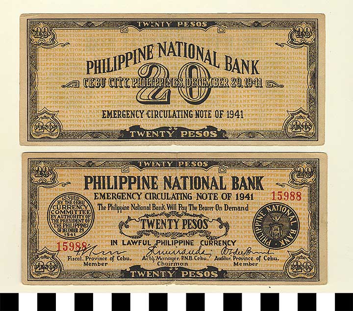 Thumbnail of Philippine Commonwealth Government Cebu Emergency Circulating Bank Note: 20 Pesos (1992.23.1771)
