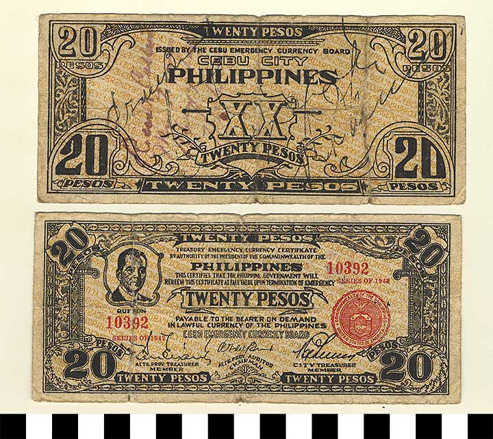 Thumbnail of Philippine Commonwealth Government Cebu Emergency Circulating Bank Note: 20 Pesos (1992.23.1772)