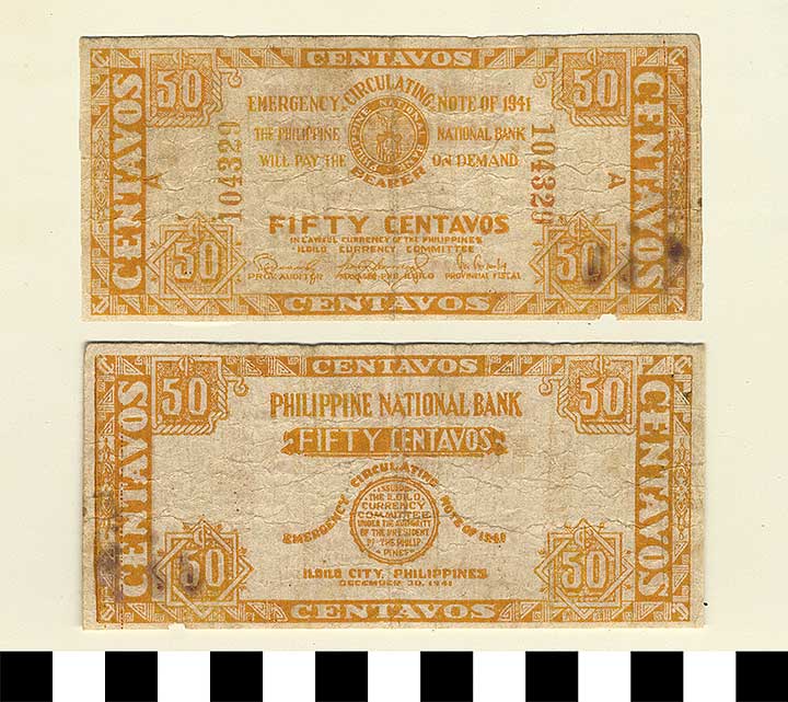 Thumbnail of Philippine Commonwealth Government Province of Iloilo Emergency Circulating Bank Note: 50 Centavos (1992.23.1781)