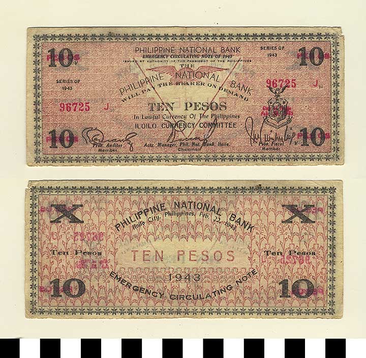 Thumbnail of Philippine Commonwealth Government Province of Iloilo Emergency Circulating Bank Note: 10 Pesos (1992.23.1797)