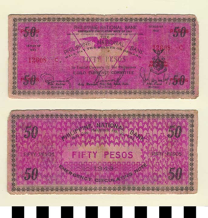 Thumbnail of Philippine Commonwealth Government Province of Iloilo Emergency Circulating Bank Note: 50 Pesos (1992.23.1798)