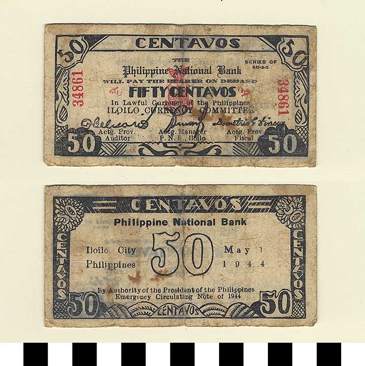 Thumbnail of Philippine Commonwealth Government Province of Iloilo Emergency Circulating Bank Note: 50 Centavos (1992.23.1800)