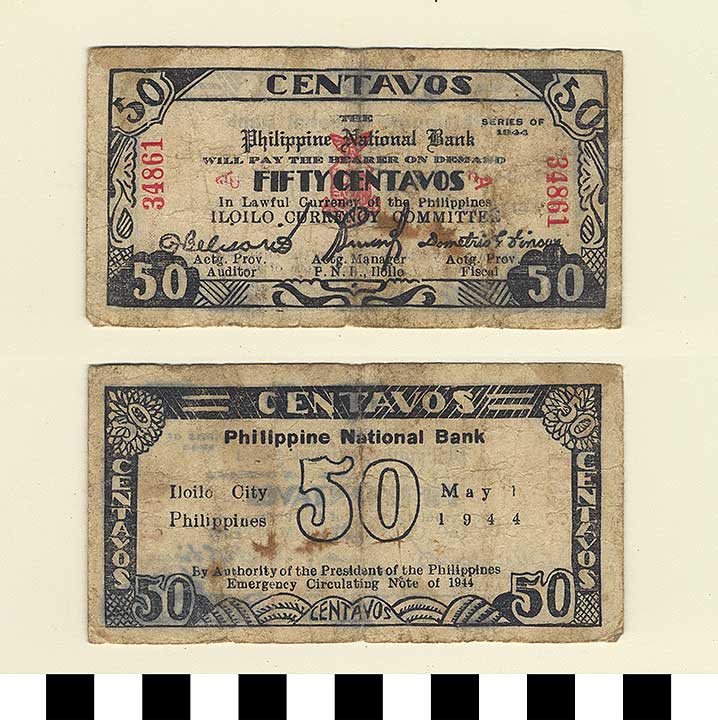 Thumbnail of Philippine Commonwealth Government Province of Iloilo Emergency Circulating Bank Note: 50 Centavos (1992.23.1800)