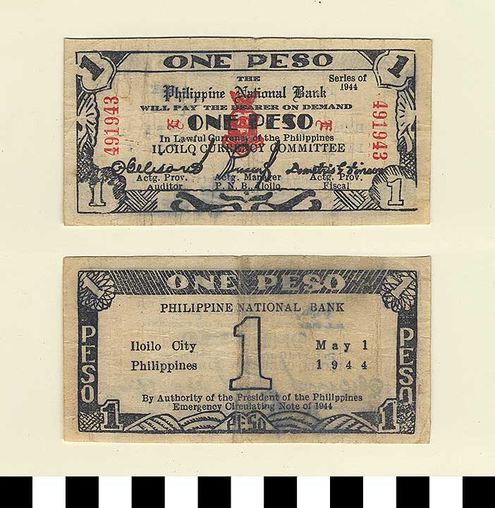 Thumbnail of Philippine Commonwealth Government Province of Iloilo Emergency Circulating Bank Note: 1 Peso (1992.23.1801)