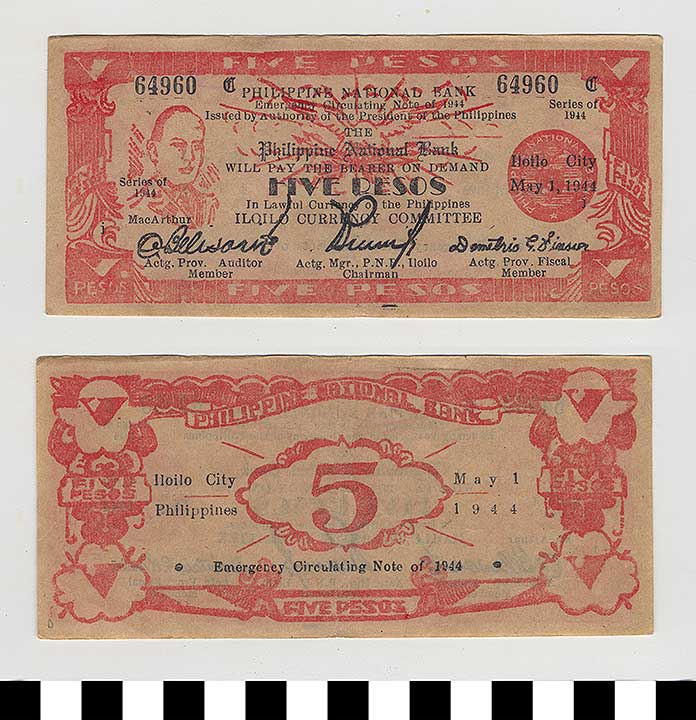 Thumbnail of Philippine Commonwealth Government Province of Iloilo Emergency Circulating Bank Note: 5 Pesos (1992.23.1803D)