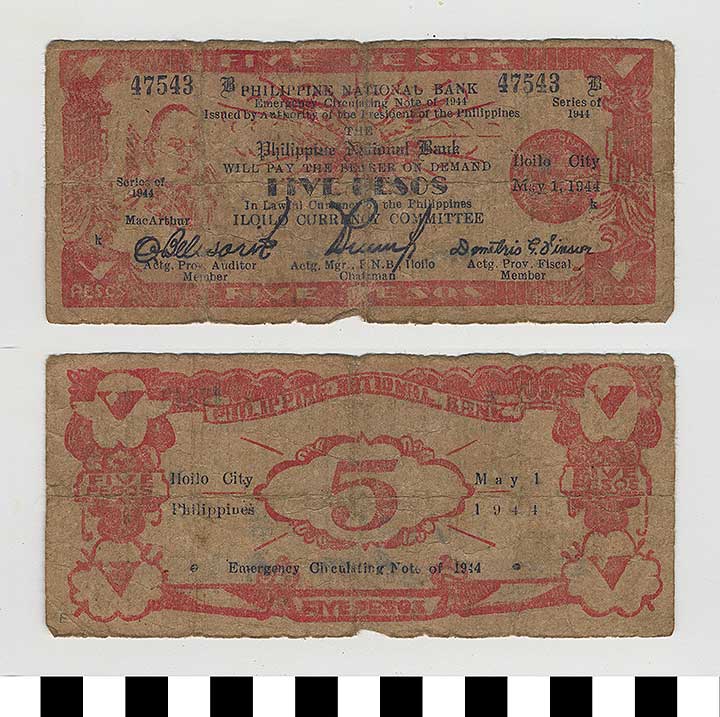 Thumbnail of Philippine Commonwealth Government Province of Iloilo Emergency Circulating Bank Note: 5 Pesos (1992.23.1803E)