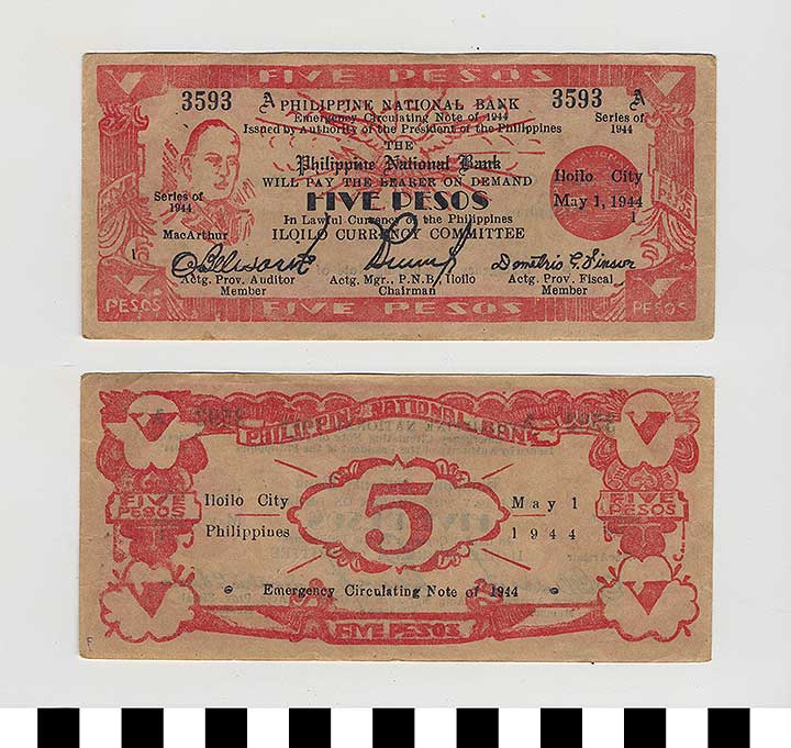 Thumbnail of Philippine Commonwealth Government Province of Iloilo Emergency Circulating Bank Note: 5 Pesos (1992.23.1803F)