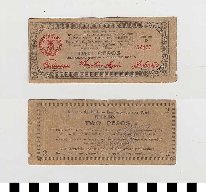 Thumbnail of Philippine Commonwealth Government Mindanao Emergency Circulating Bank Note: 2 Pesos (1992.23.1814)