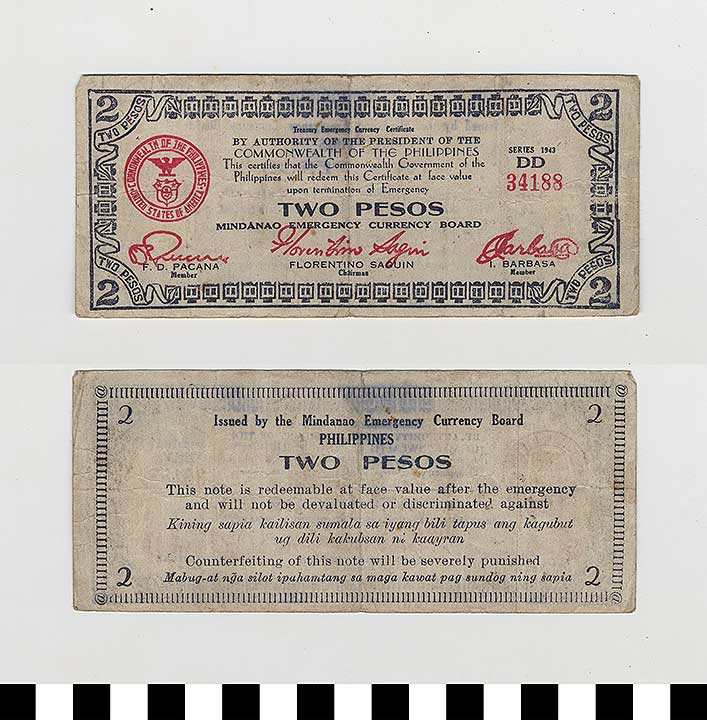 Thumbnail of Philippine Commonwealth Government Mindanao Emergency Circulating Bank Note: 2 Pesos (1992.23.1820)