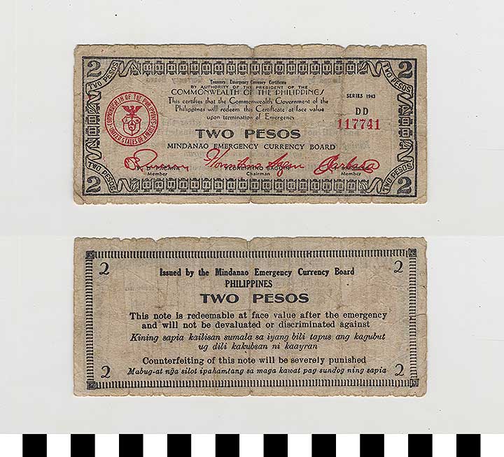 Thumbnail of Philippine Commonwealth Government Mindanao Emergency Circulating Bank Note: 2 Pesos (1992.23.1825)