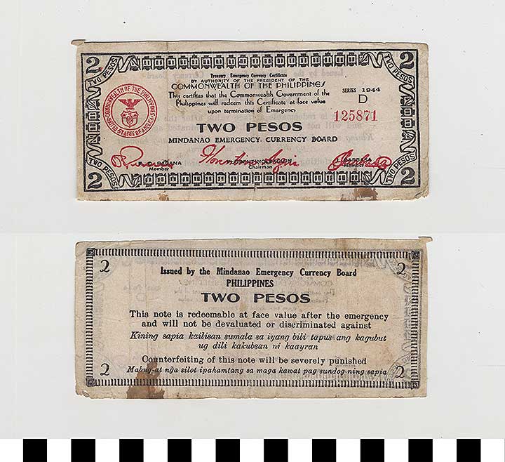 Thumbnail of Philippine Commonwealth Government Mindanao Emergency Circulating Bank Note: 2 Pesos (1992.23.1834)