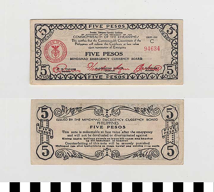 Thumbnail of Philippine Commonwealth Government Mindanao Emergency Circulating Bank Note: 20 Pesos (1992.23.1835)