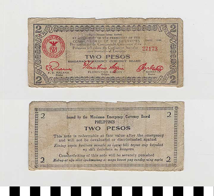 Thumbnail of Philippine Commonwealth Government Mindanao Emergency Circulating Bank Note: 2 Pesos (1992.23.1844)