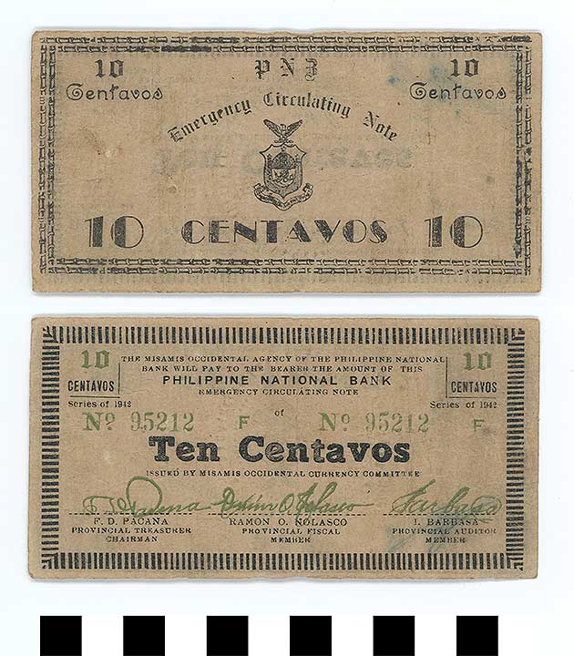 Thumbnail of Philippine Commonwealth Government Misamis Occidental Emergency Circulating Bank Note: 10 Centavos (1992.23.1864)