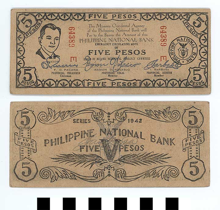 Thumbnail of Philippine Commonwealth Government Misamis Occidental Emergency Circulating Bank Note:  5 Pesos (1992.23.1869)