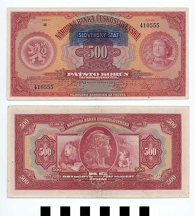 Thumbnail of Bank Note: Czechoslovakia and Slovakia, 500 Korun  (1992.23.1882)
