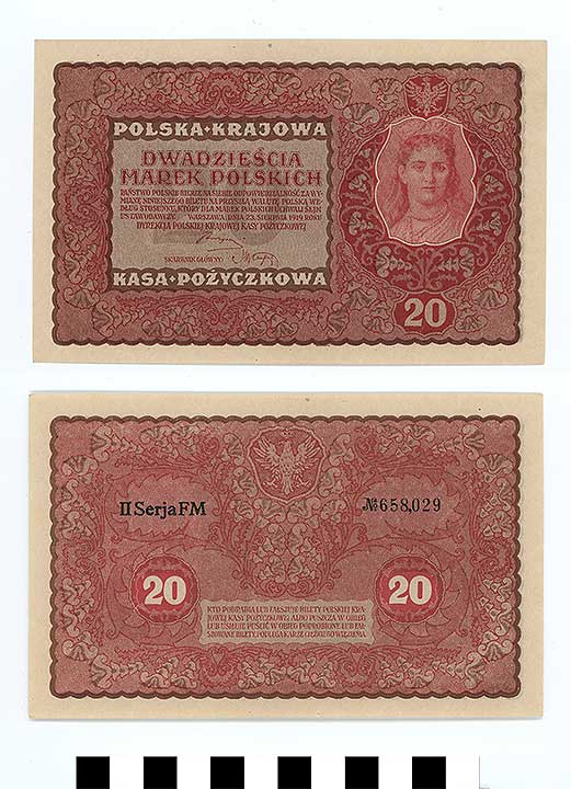 Thumbnail of Bank Note: Poland, 20 Marek (1992.23.1893)