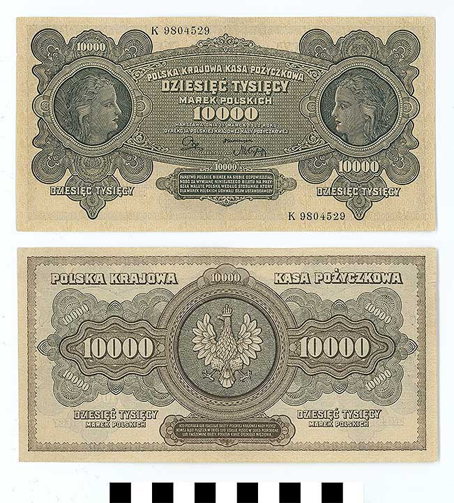 Thumbnail of Bank Note: Poland, 10,000 Marek (1992.23.1895)