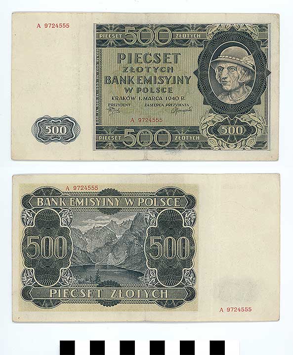 Thumbnail of Bank Note: Poland, 500 Zlotych (1992.23.1902)