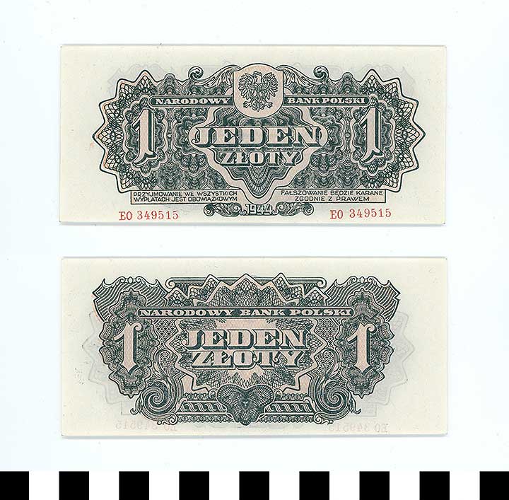 Thumbnail of Bank Note: Poland, 1 Zloty (1992.23.1907)