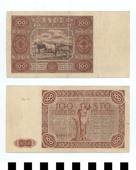 Thumbnail of Bank Note: Poland, 100 Zlotys (1992.23.1910)