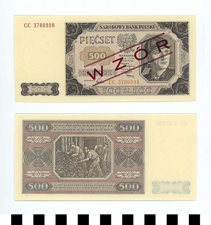 Thumbnail of Bank Note: Poland, 500 Zlotys (1992.23.1911)