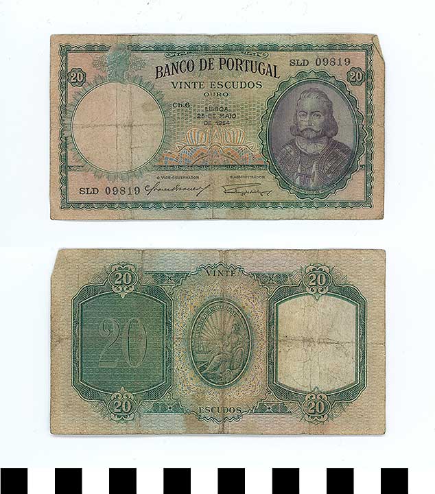 Thumbnail of Bank Note: Portuguese Republic, 20 Escudos (1992.23.1920)