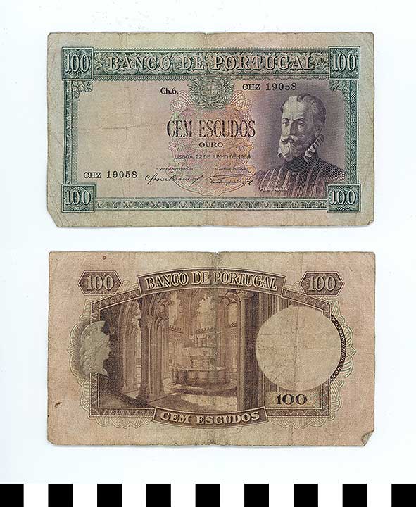 Thumbnail of Bank Note: Portuguese Republic, 100 Escudos (1992.23.1922)
