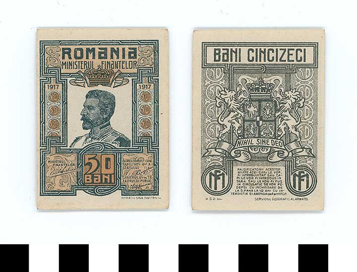 Thumbnail of Bank Note: Romania, 50 Bani (1992.23.1930)