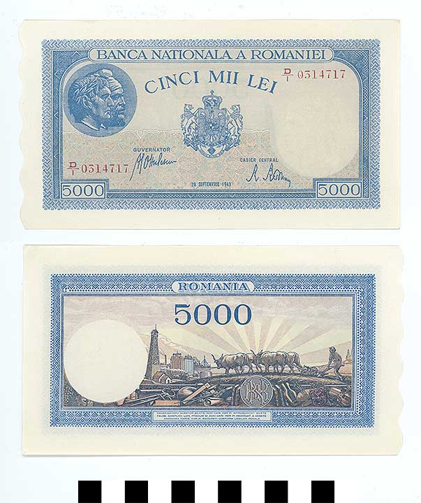 Thumbnail of Bank Note: Romania, 5000 Lei (1992.23.1935)