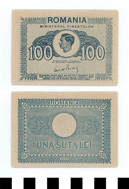 Thumbnail of Bank Note: Romania, 100 Lei (1992.23.1938)