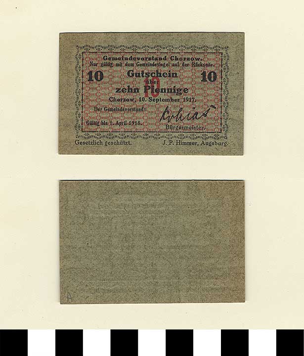 Thumbnail of Bank Note: Chorzow Region in Austro-Hungary and Russia, 10 Pfennig (1992.23.1969A)