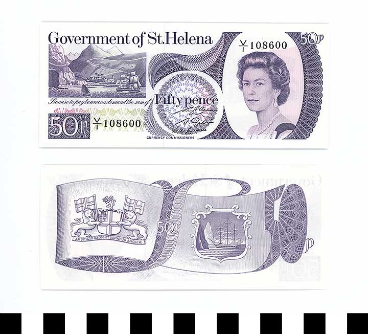 Thumbnail of Bank Note: British Territory of St. Helena, 50 Pence (1992.23.2046)