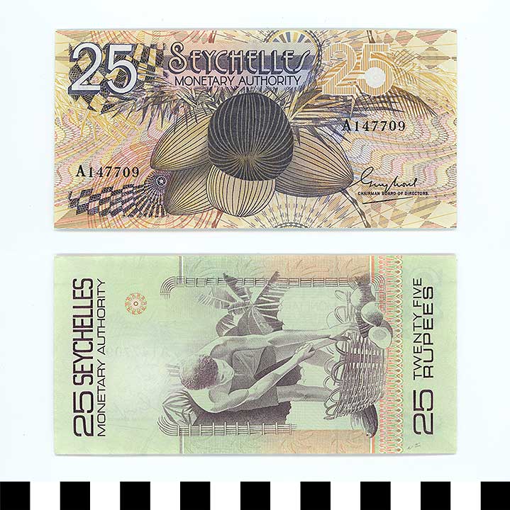 Thumbnail of Bank Note: Republic of Seychelles, 25 Rupees (1992.23.2094)