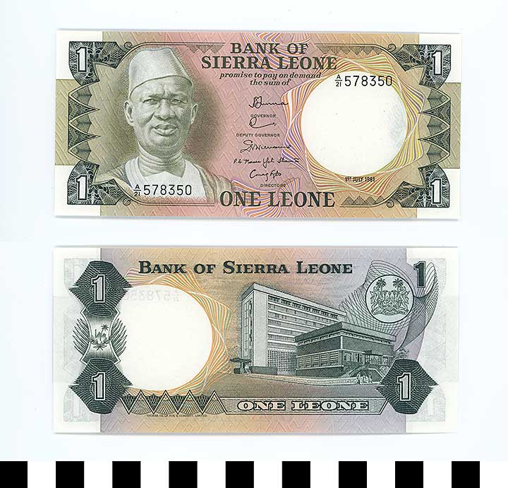 Thumbnail of Bank Note: Sierra Leone, 1 Leone (1992.23.2095)