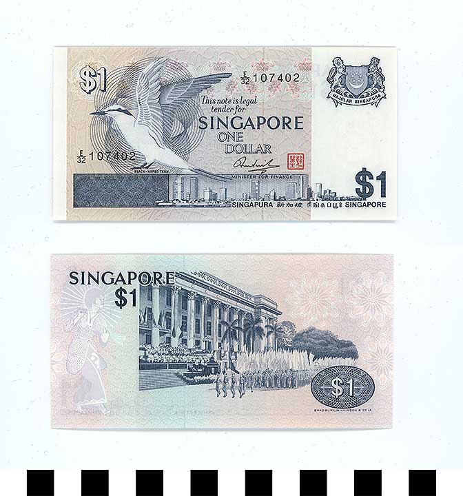 Thumbnail of Bank Note:  Republic of Singapore, 1 Dollar (1992.23.2103)