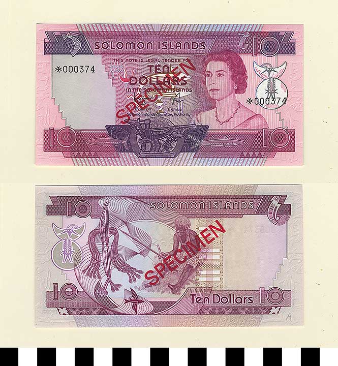 Thumbnail of Bank Note: Solomon Islands, 10 Dollars (1992.23.2108A)