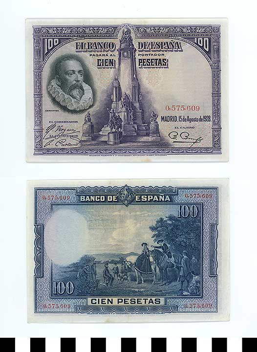 Thumbnail of Bank Note: Kingdom of Spain, 100 Pesetas (1992.23.2115)