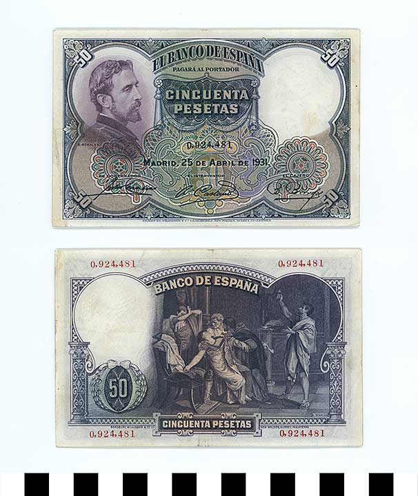 Thumbnail of Bank Note: Kingdom of Spain, 50 Pesetas (1992.23.2116)