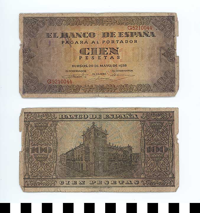 Thumbnail of Bank Note: Spain, 100 Pesetas (1992.23.2125)