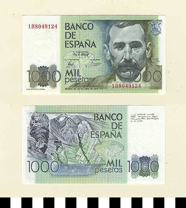 Thumbnail of Bank Note: Kingdom of Spain, 1,000 Pesetas (1992.23.2133)