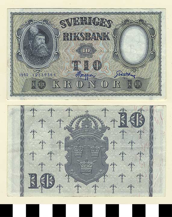 Thumbnail of Bank Note: Sweden, 10 Kronor (1992.23.2151)