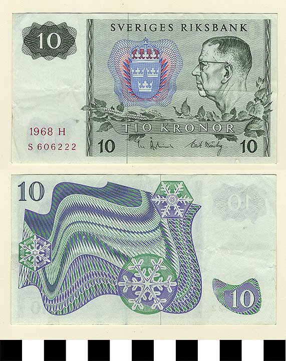 Thumbnail of Bank Note: Sweden, 10 Kronor (1992.23.2152)