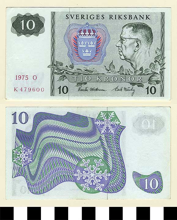 Thumbnail of Bank Note: Sweden, 10 Kronor (1992.23.2153)