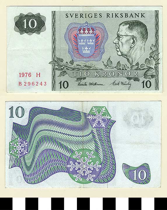 Thumbnail of Bank Note: Sweden, 10 Kronor (1992.23.2154)