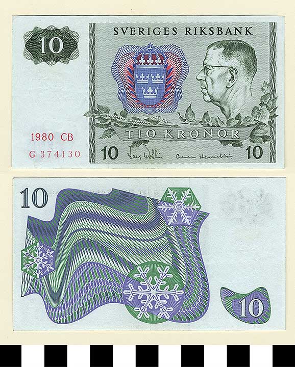 Thumbnail of Bank Note: Sweden, 10 Kronor (1992.23.2157)