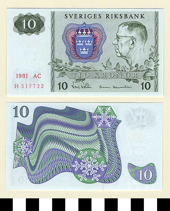 Thumbnail of Bank Note: Sweden, 10 Kronor (1992.23.2158)