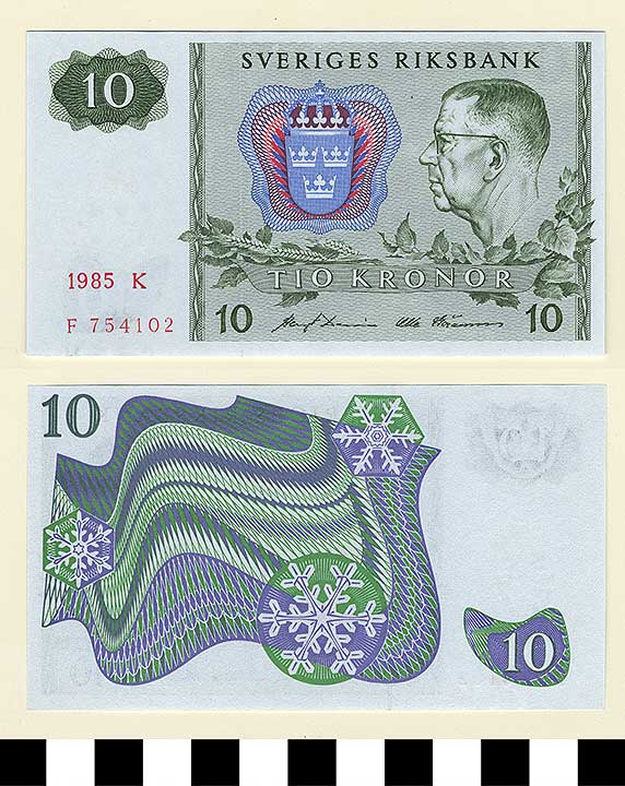Thumbnail of Bank Note: Sweden, 10 Kronor (1992.23.2160)