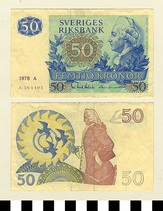 Thumbnail of Bank Note: Sweden, 50 Kronor (1992.23.2161)